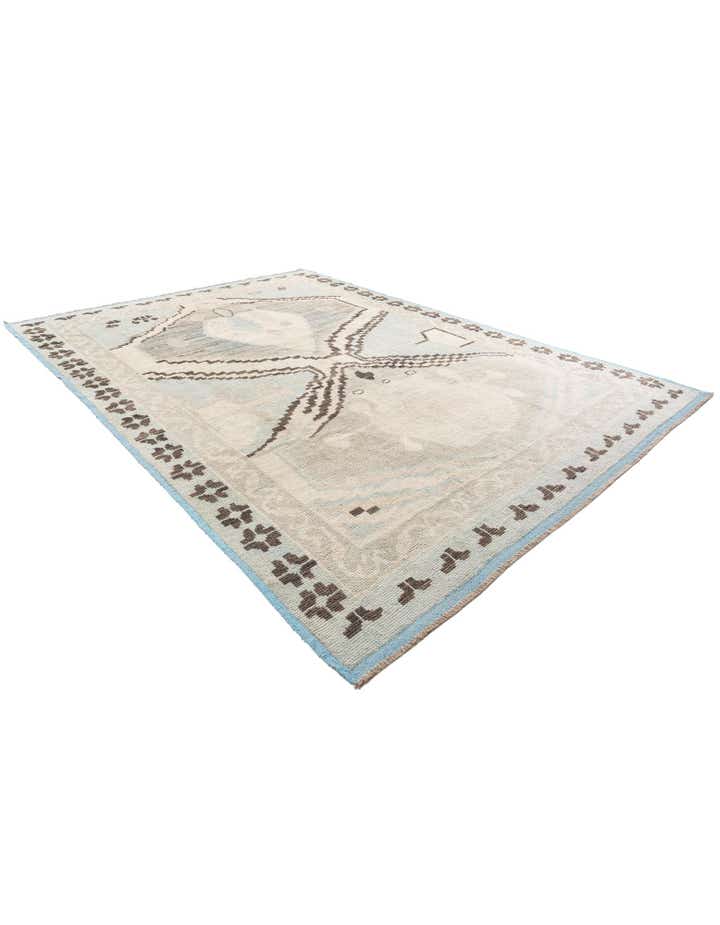 9' x 12' 6 Hand Knotted Moroccan Wool Rug