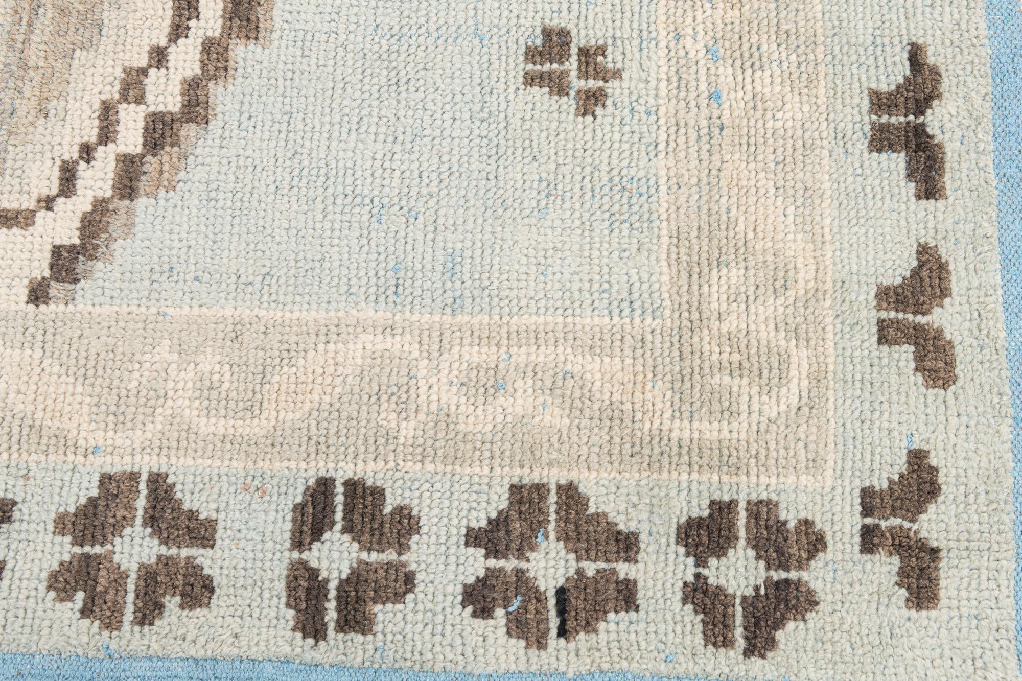 9' x 12' 6 Hand Knotted Moroccan Wool Rug