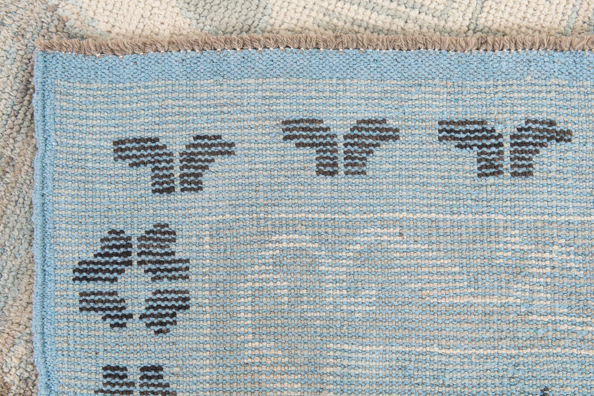 9' x 12' 6 Hand Knotted Moroccan Wool Rug