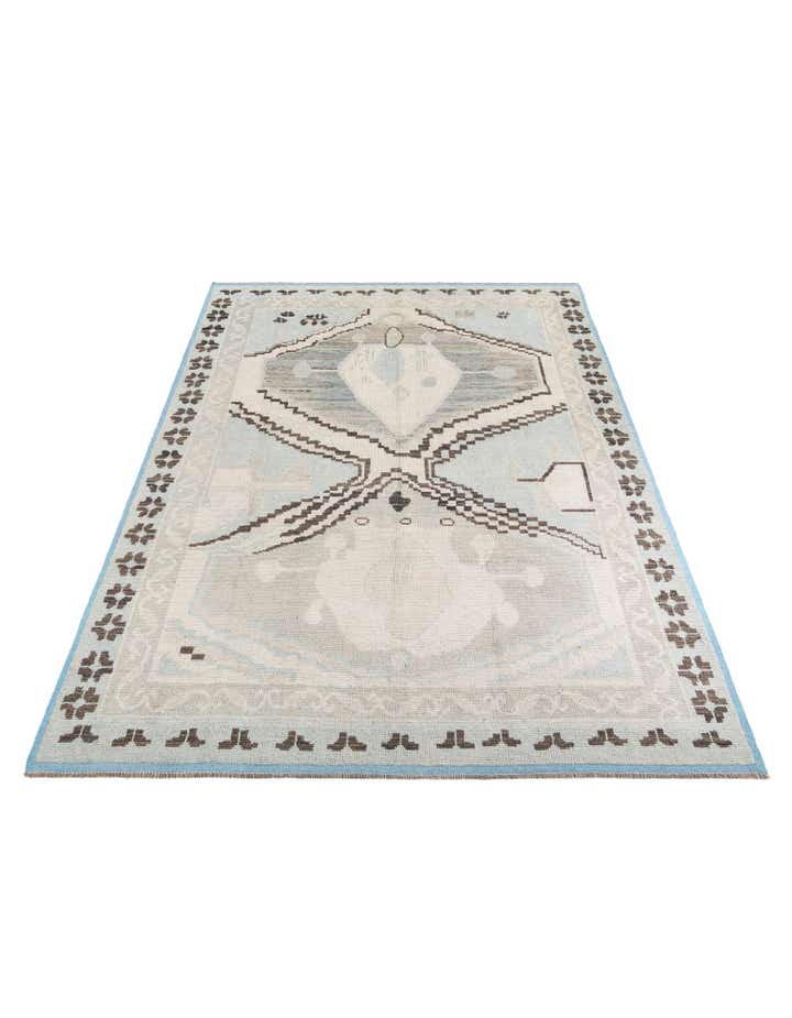 9' x 12' 6 Hand Knotted Moroccan Wool Rug
