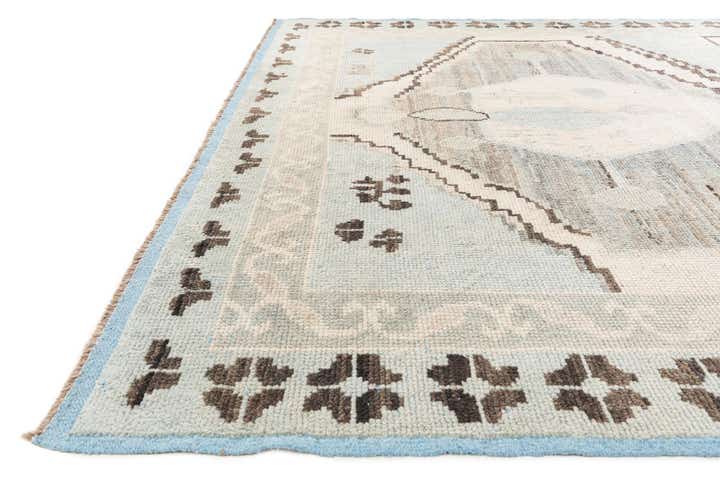 9' x 12' 6 Hand Knotted Moroccan Wool Rug