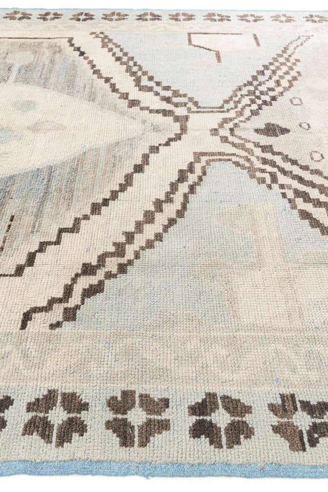 9' x 12' 6 Hand Knotted Moroccan Wool Rug