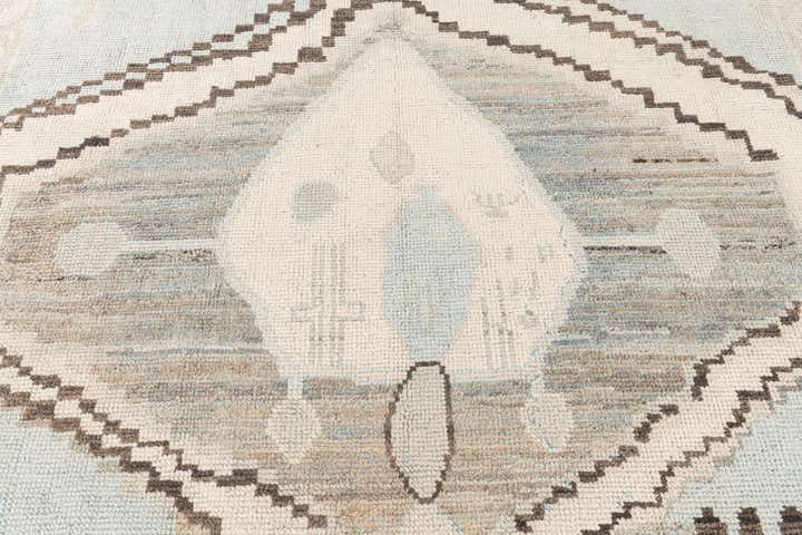 9' x 12' 6 Hand Knotted Moroccan Wool Rug