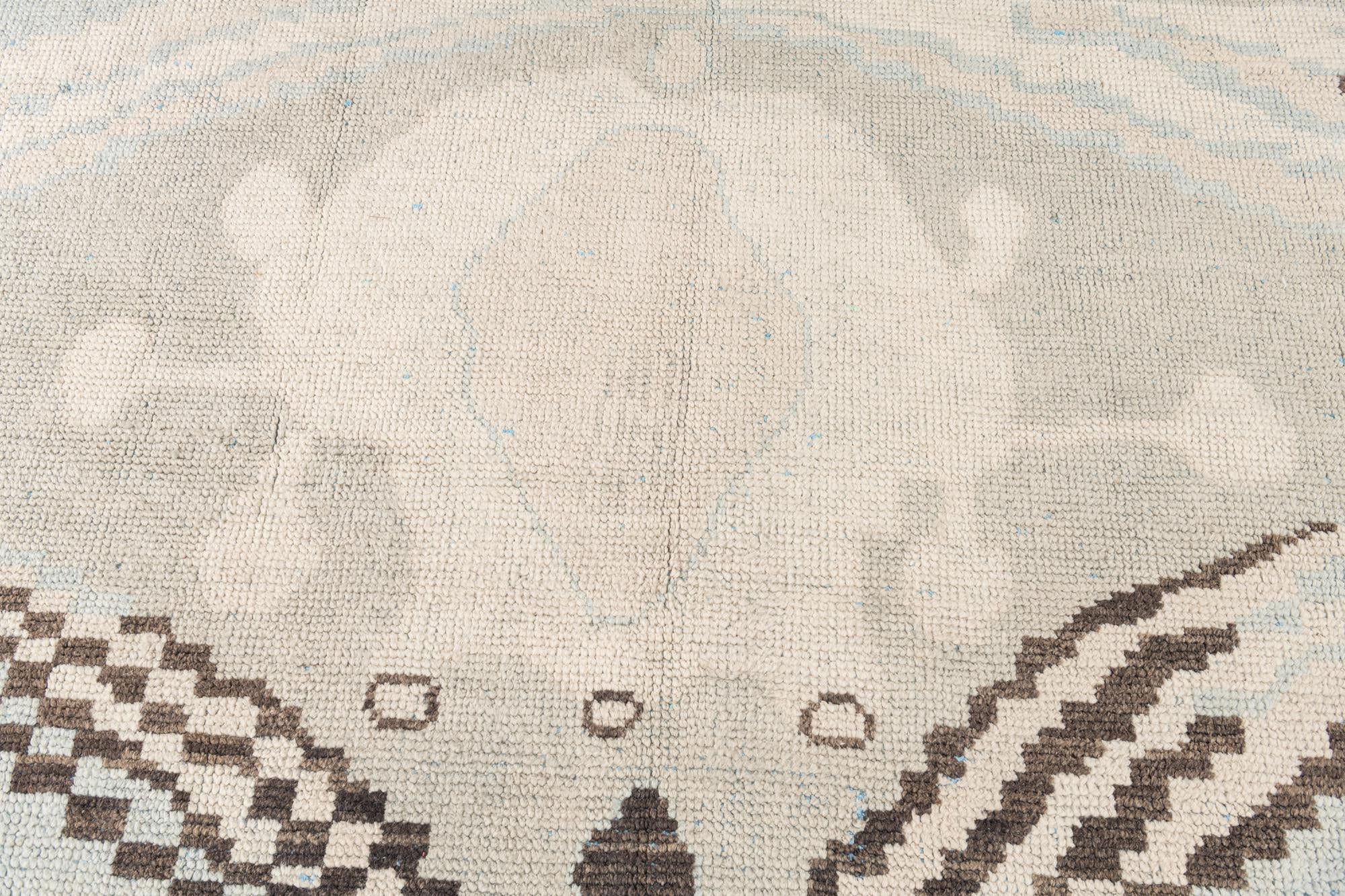 9' x 12' 6 Hand Knotted Moroccan Wool Rug