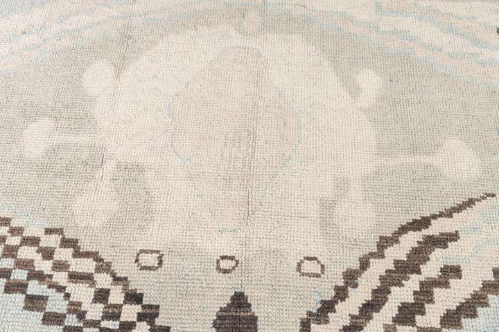 9' x 12' 6 Hand Knotted Moroccan Wool Rug