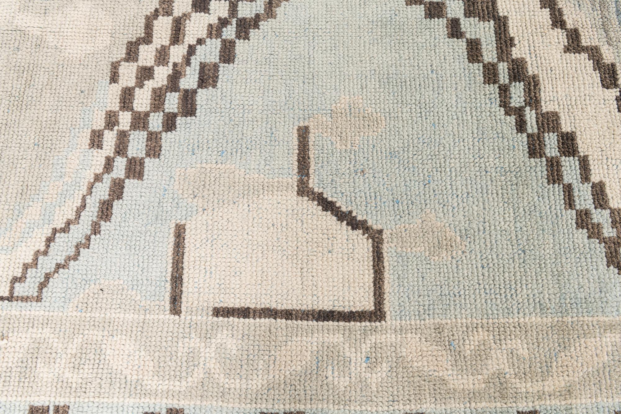 9' x 12' 6 Hand Knotted Moroccan Wool Rug