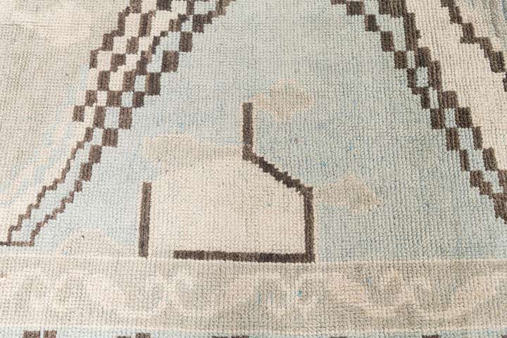 9' x 12' 6 Hand Knotted Moroccan Wool Rug