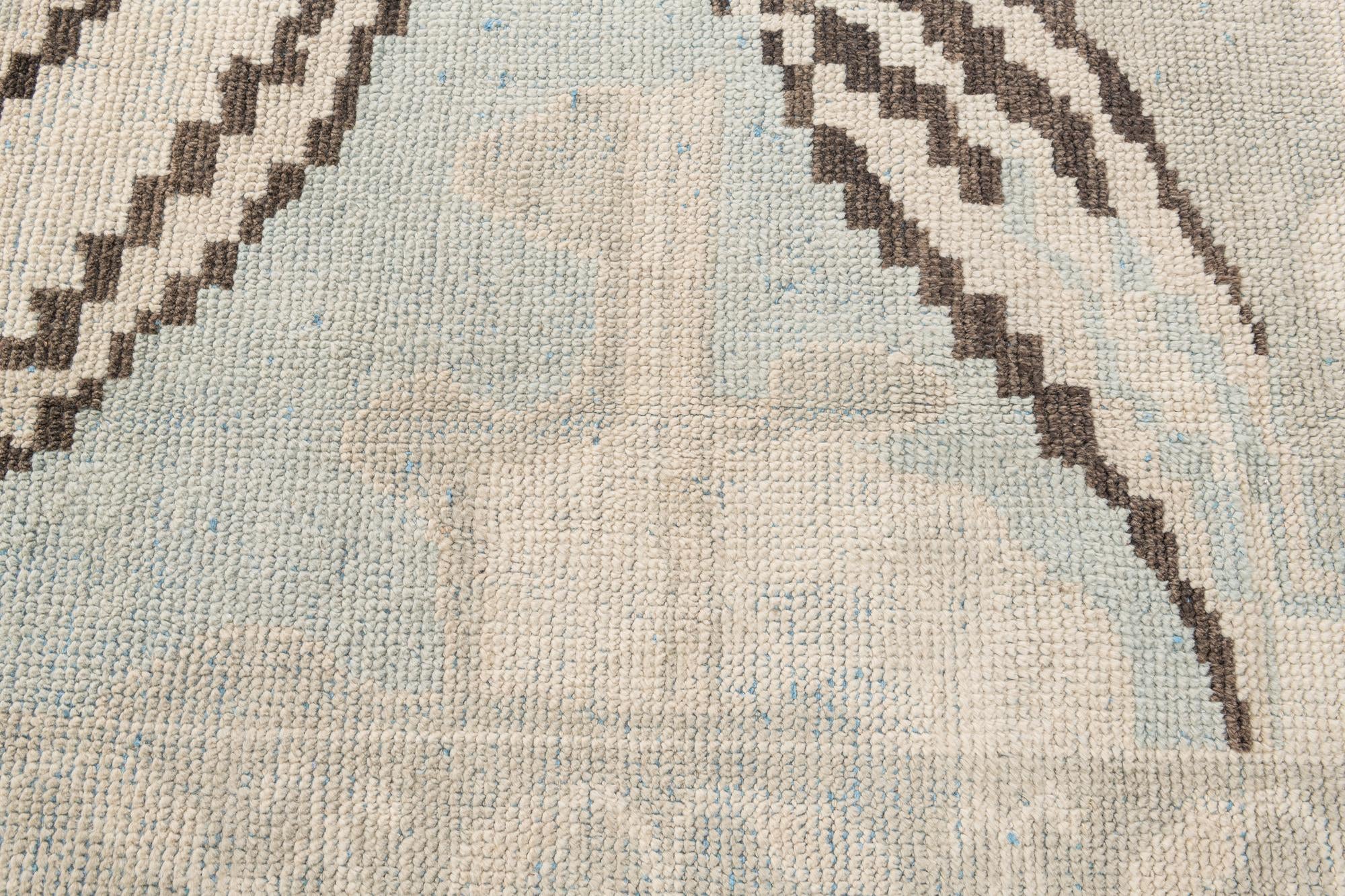 9' x 12' 6 Hand Knotted Moroccan Wool Rug