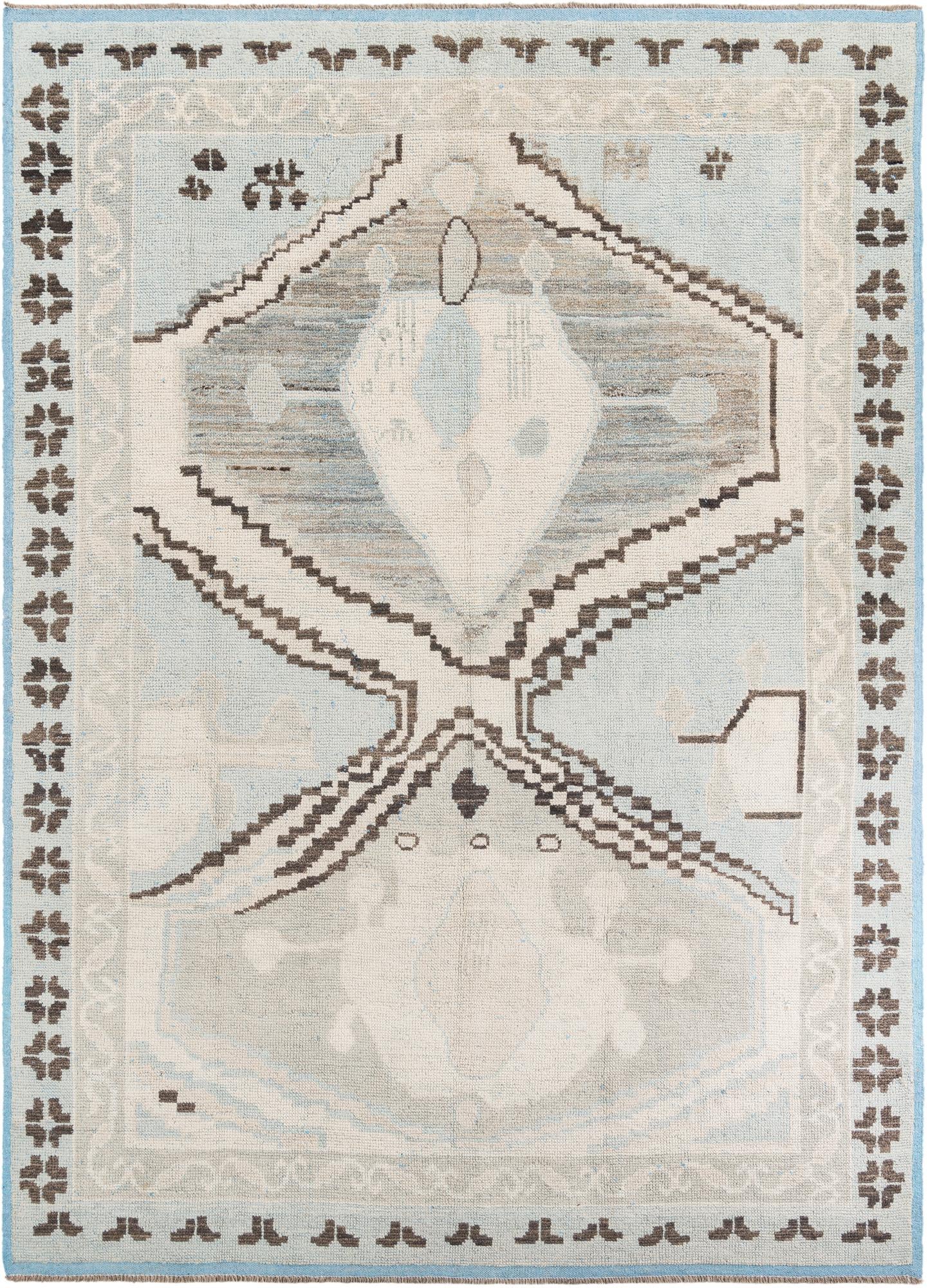 9' x 12' 6 Hand Knotted Moroccan Wool Rug