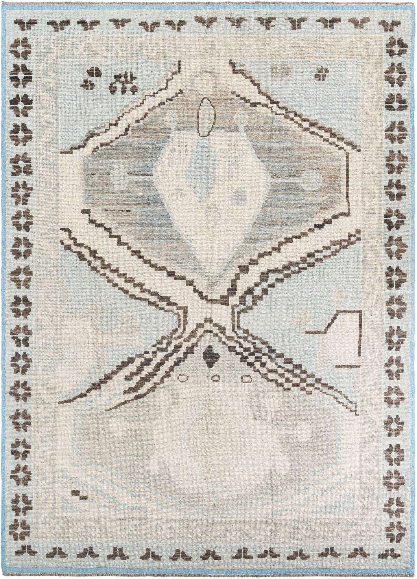 9' x 12' 6 Hand Knotted Moroccan Wool Rug