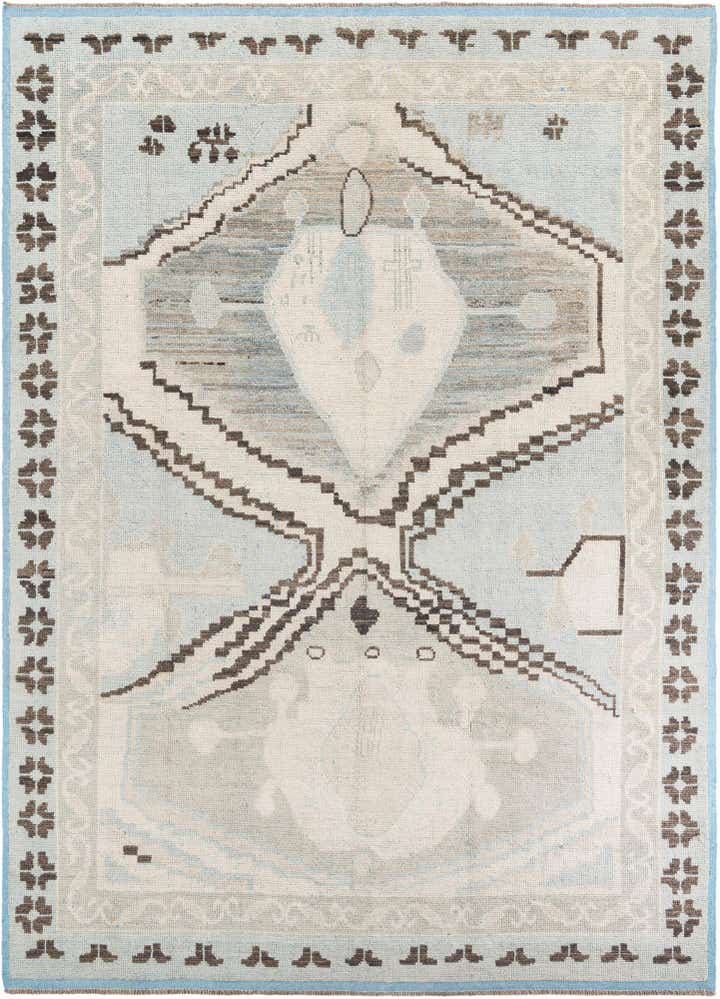 9' x 12' 6 Hand Knotted Moroccan Wool Rug
