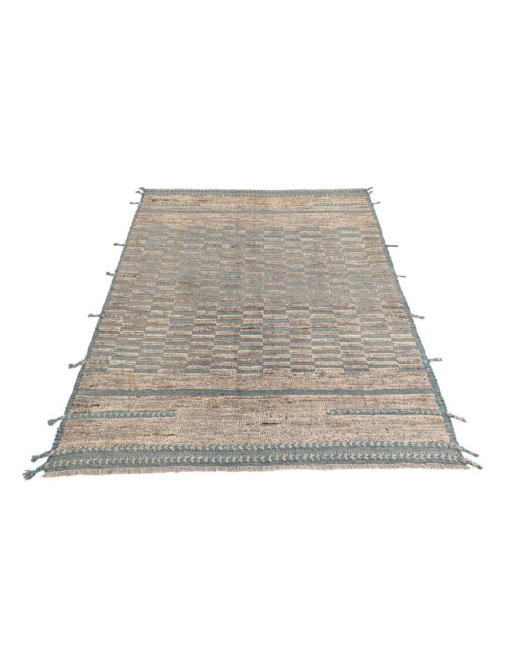 Detail image of 5' 4 x 7' 2 Hand Knotted Moroccan Wool Rug