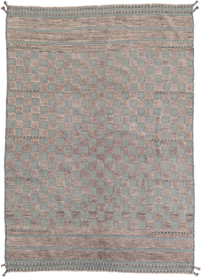 Detail image of 5' x 7' Hand Knotted Moroccan Wool Rug