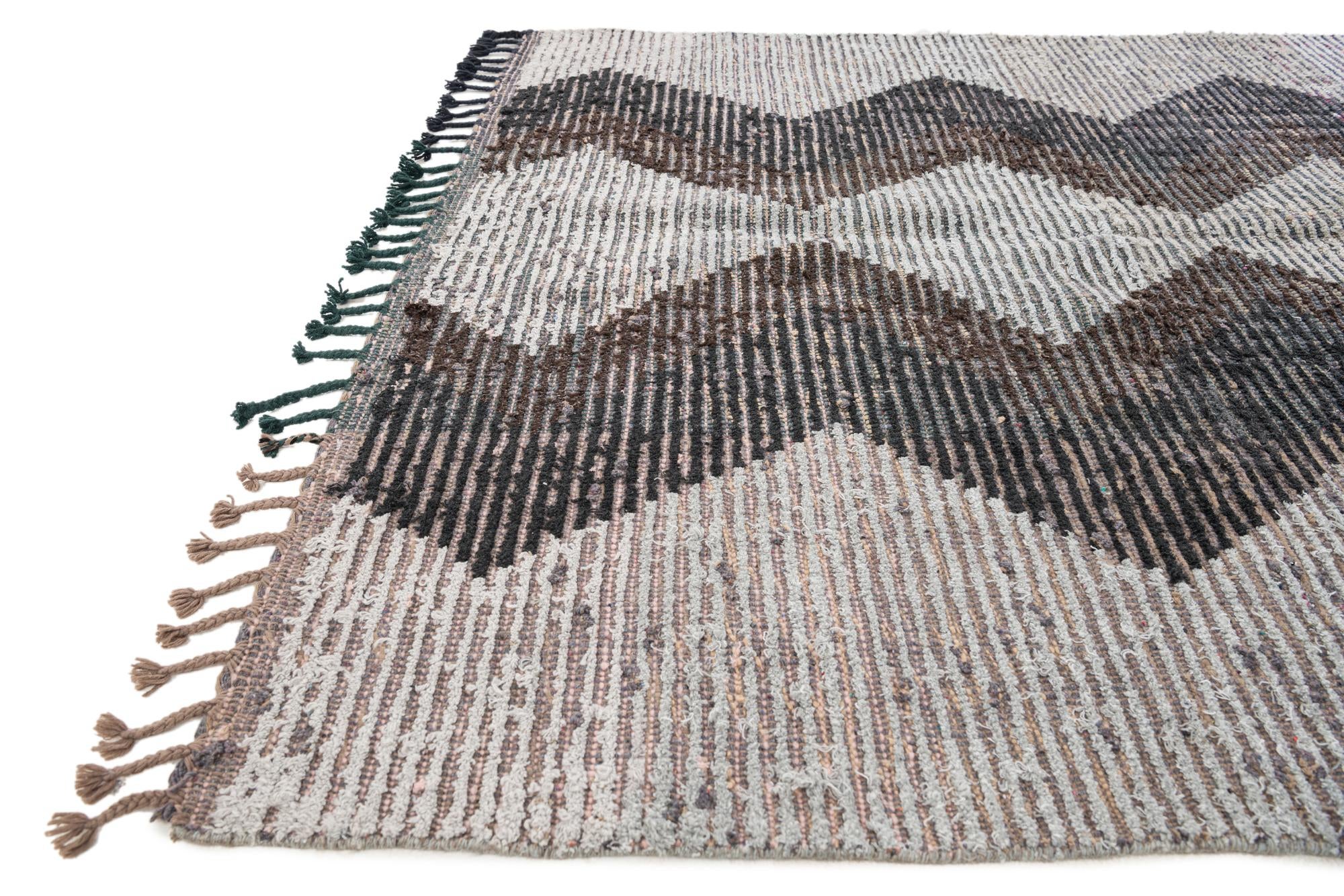 5' 5 x 8' Hand Knotted Moroccan Wool Rug