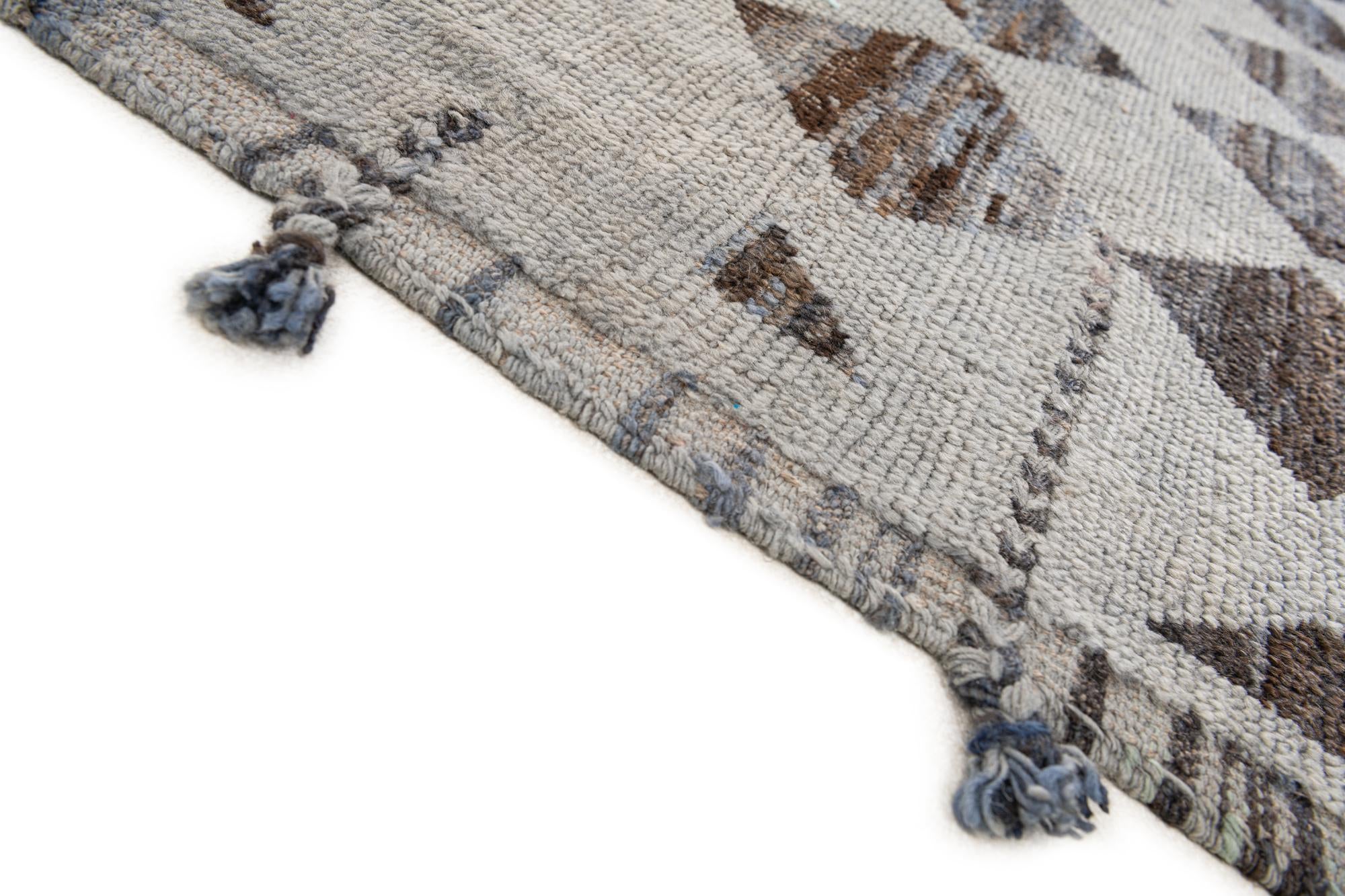 9' 3 x 12' Hand Knotted Moroccan Wool Rug