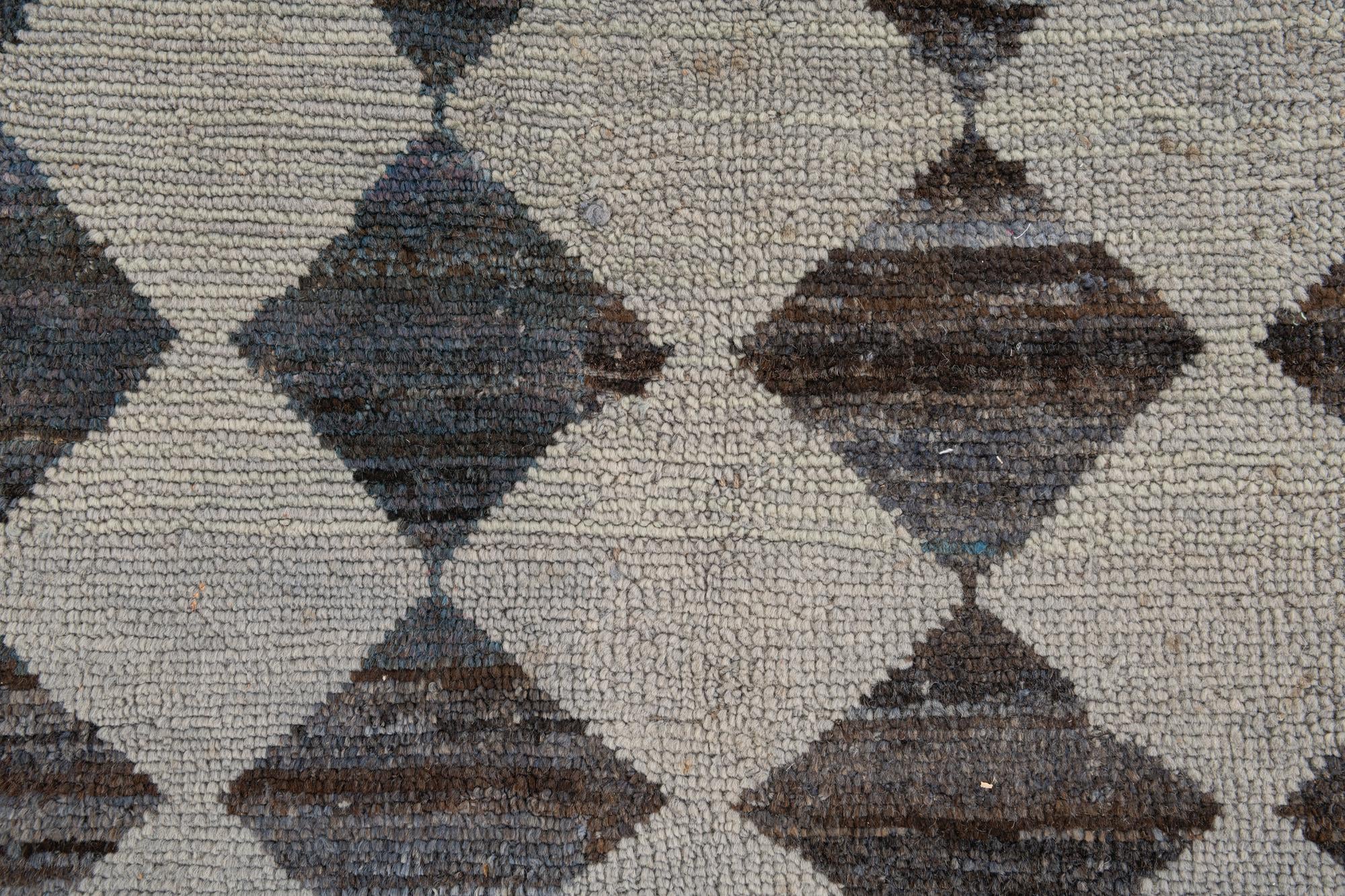 9' 3 x 12' Hand Knotted Moroccan Wool Rug