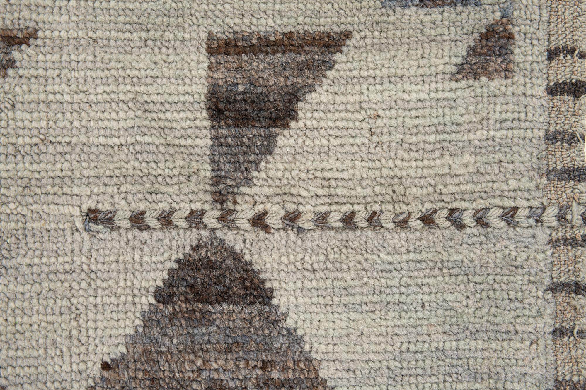 9' 3 x 12' Hand Knotted Moroccan Wool Rug