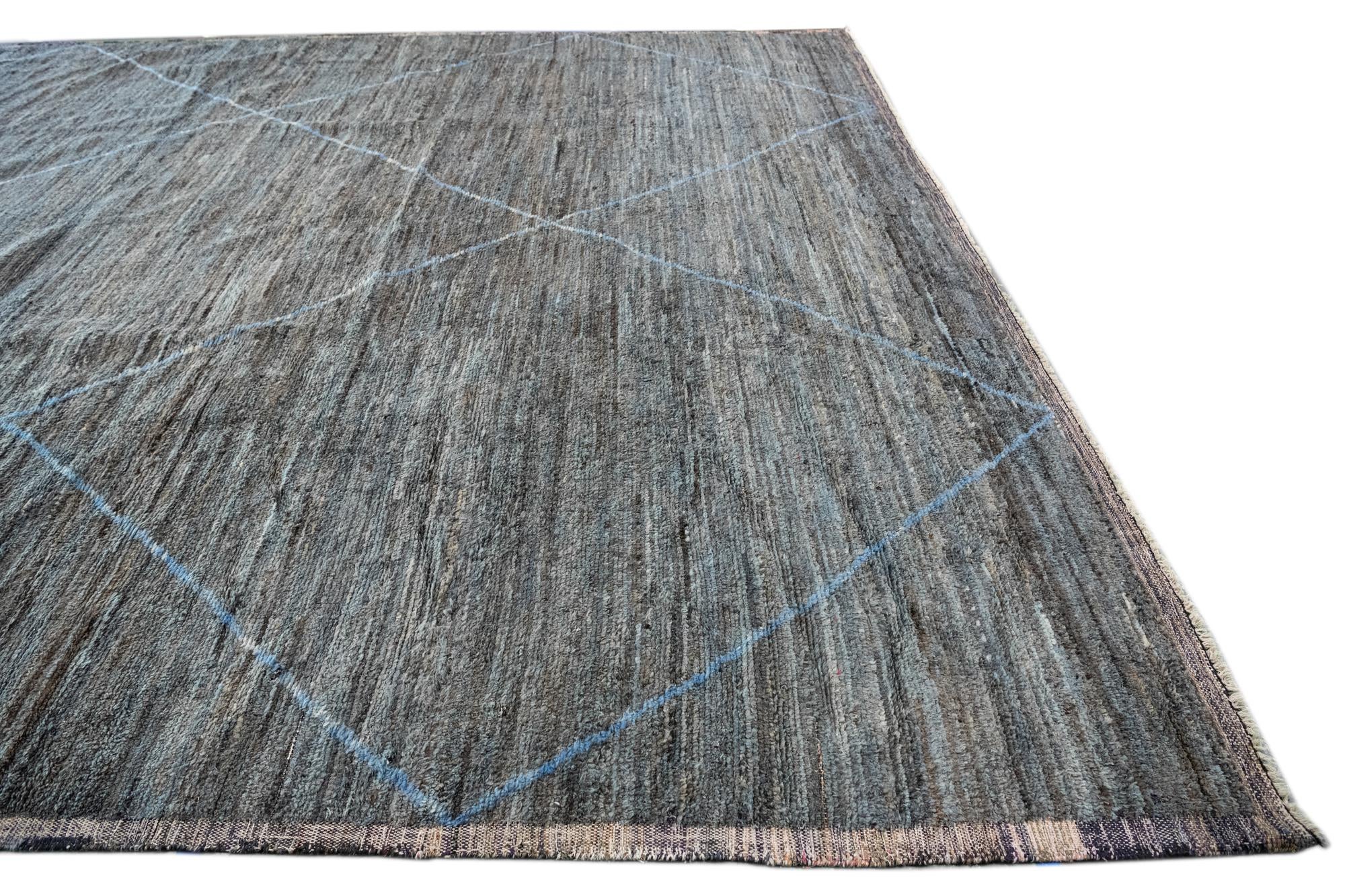 13' 3 x 20' 3 Hand Knotted Moroccan Wool Rug