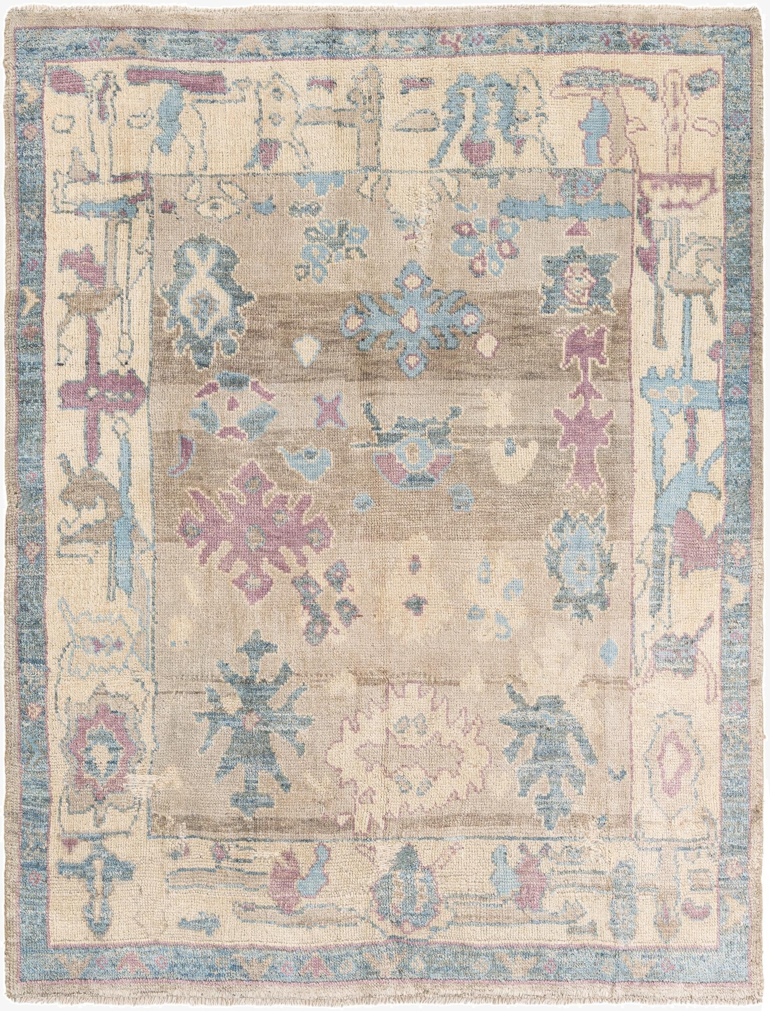5' 5 x 7' 1  Hand Knotted Moroccan Wool Rug