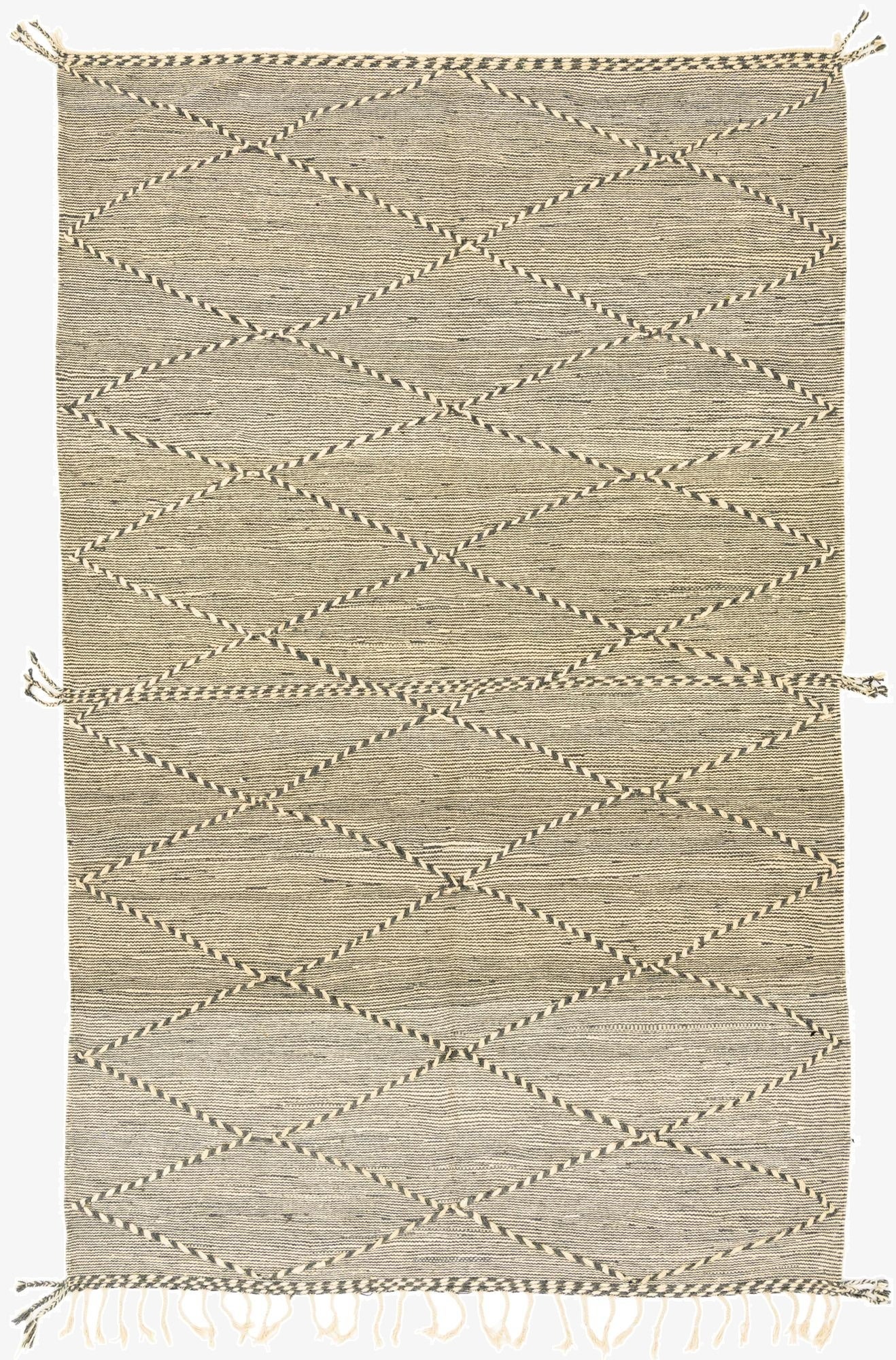 6' 8 x 11' 2  Hand Knotted Moroccan Wool Rug