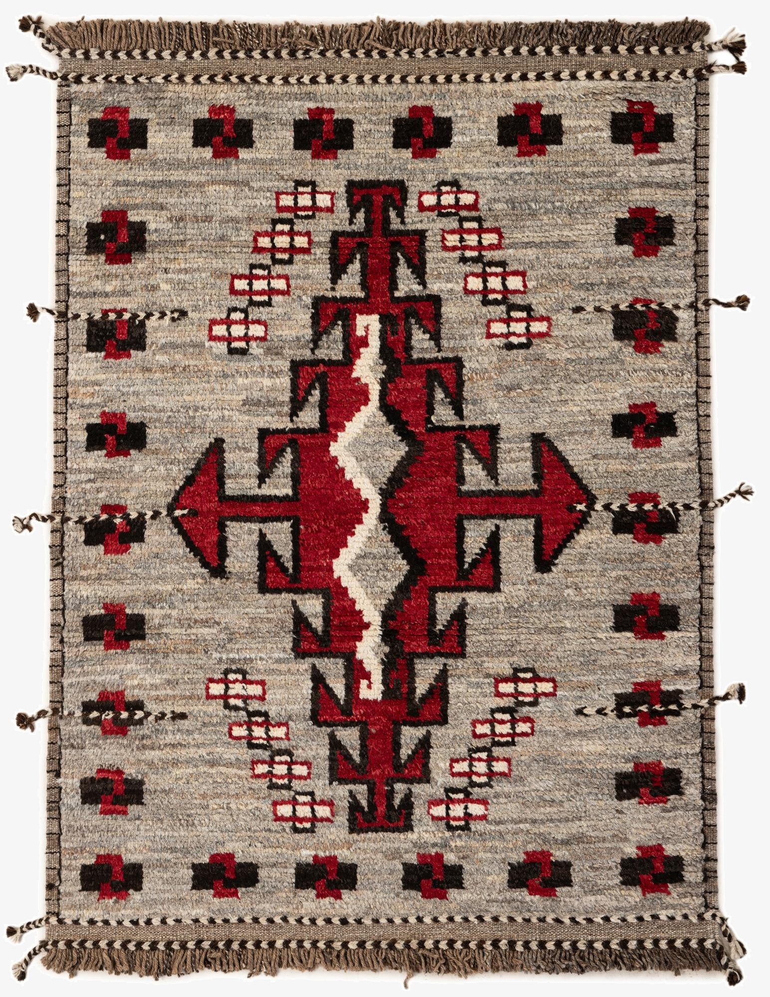 4' 3 x 5' 10  Hand Knotted Moroccan Wool Rug