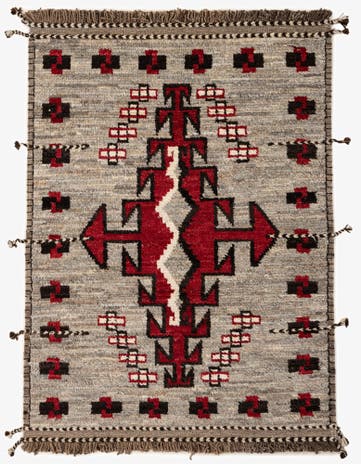 4' 3 x 5' 10 Hand Knotted Moroccan Wool Rug