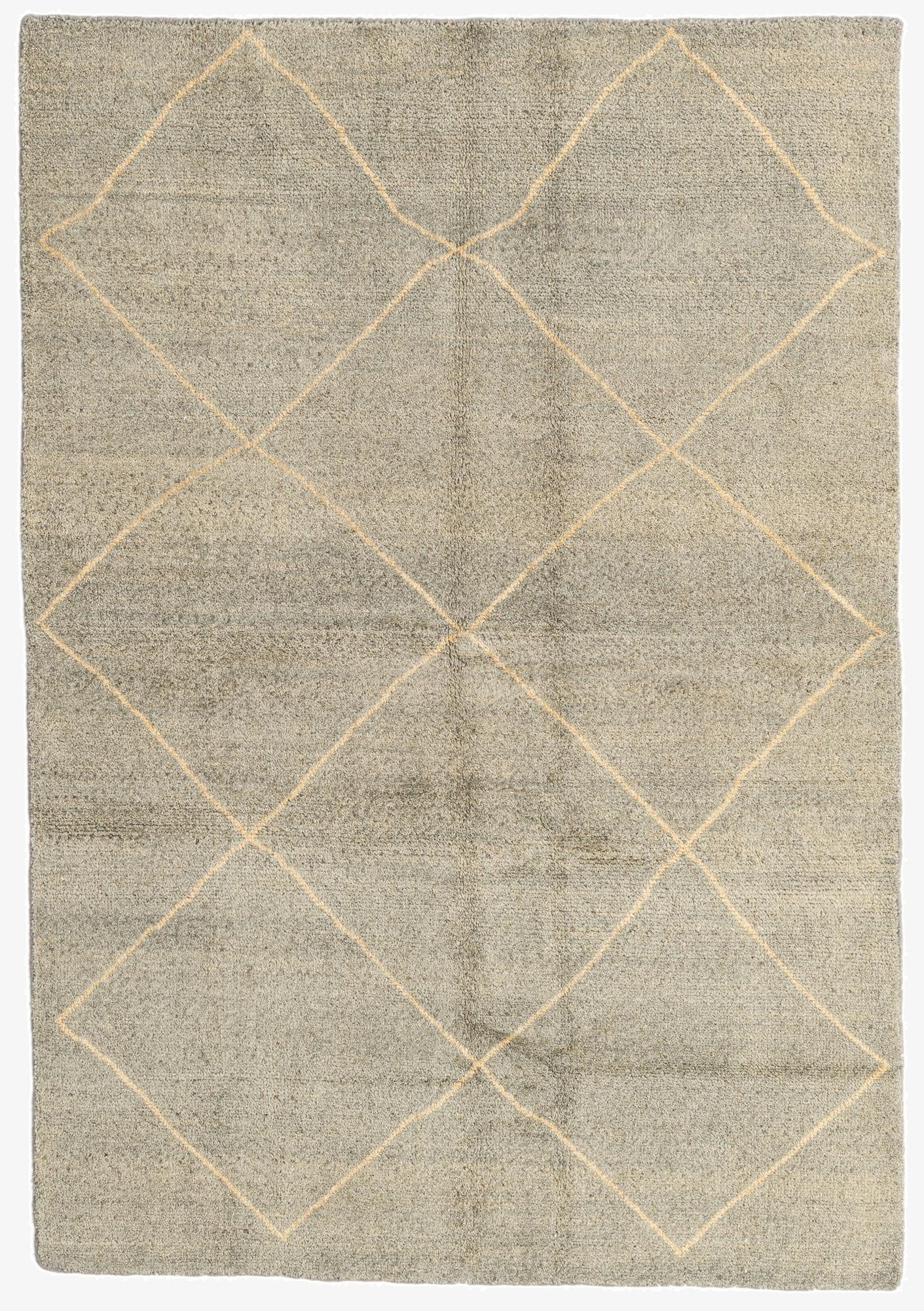 4' 6 x 6' 6  Hand Knotted Moroccan Wool Rug