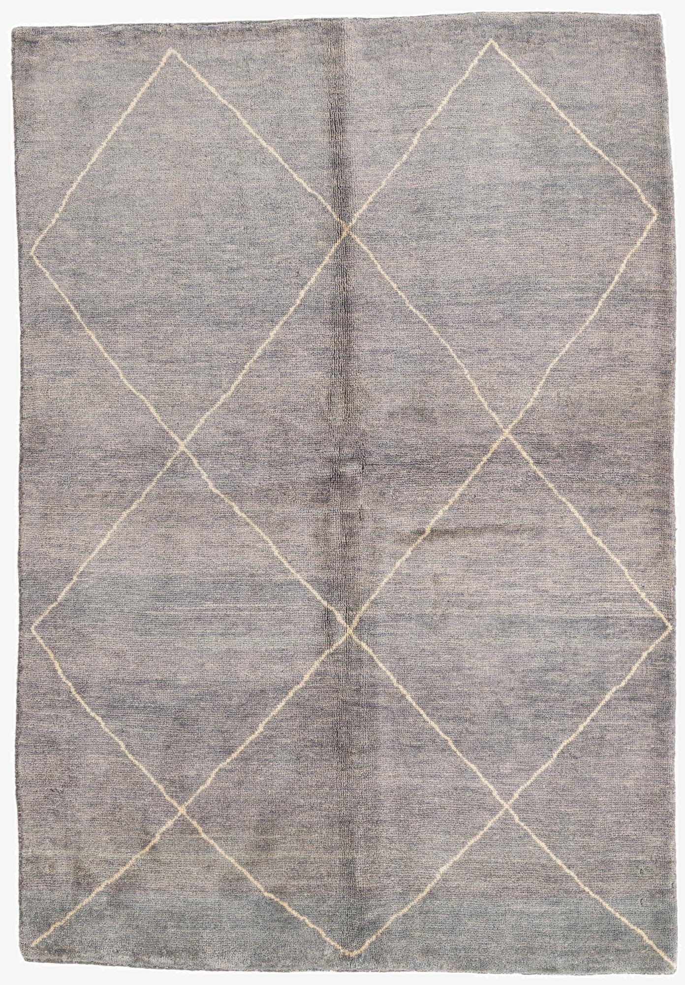 5' 7 x 8' 2  Hand Knotted Moroccan Wool Rug