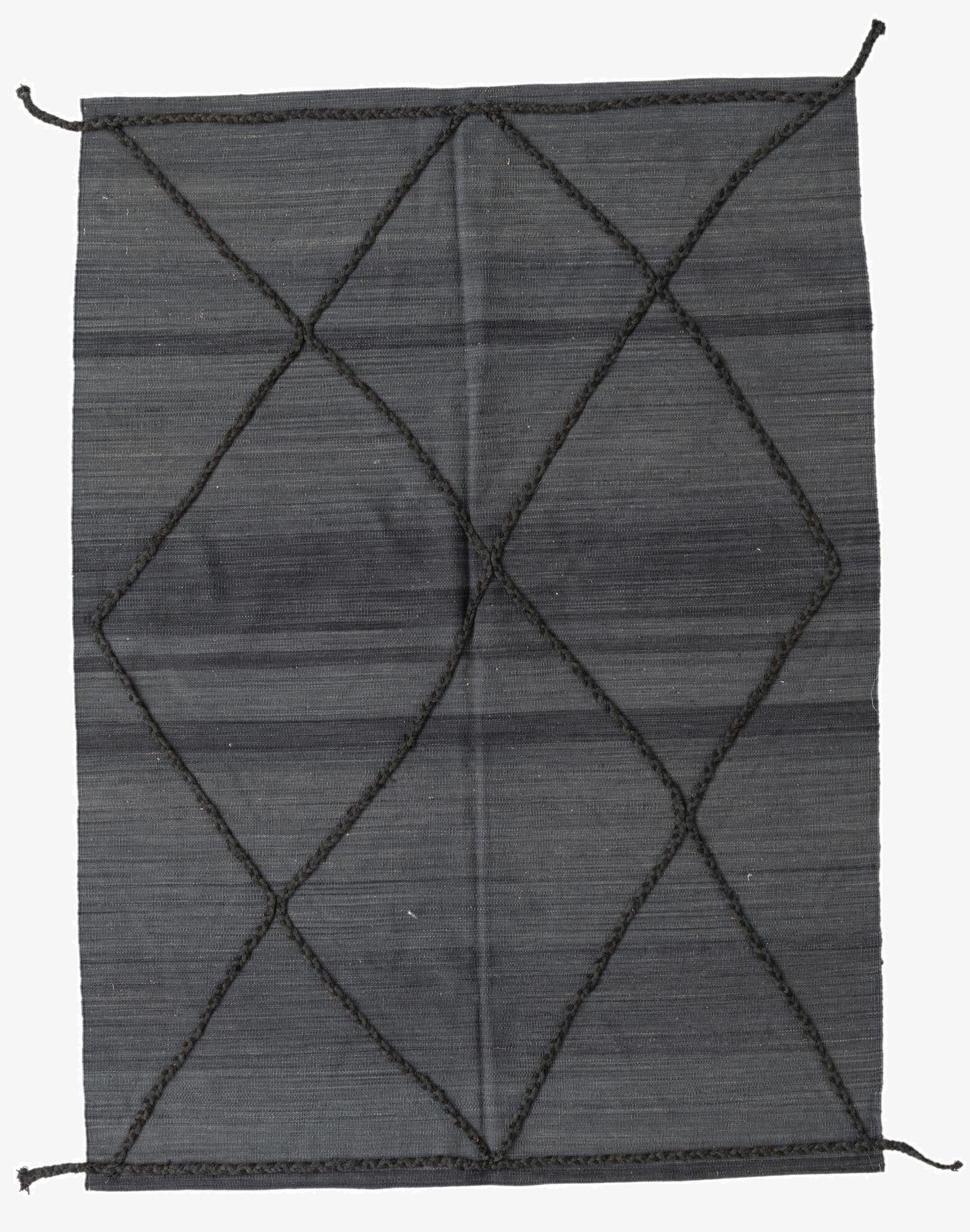 4' 9 x 6' 6  Hand Knotted Moroccan Wool Rug