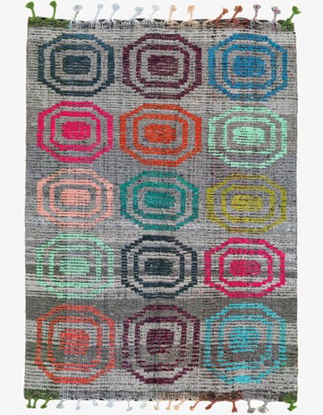 5' 1 x 7' Hand Knotted Moroccan Wool Rug