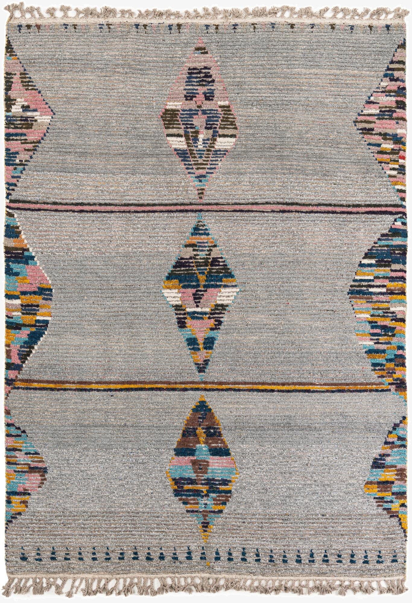 6' 2 x 8' 9  Hand Knotted Moroccan Wool Rug