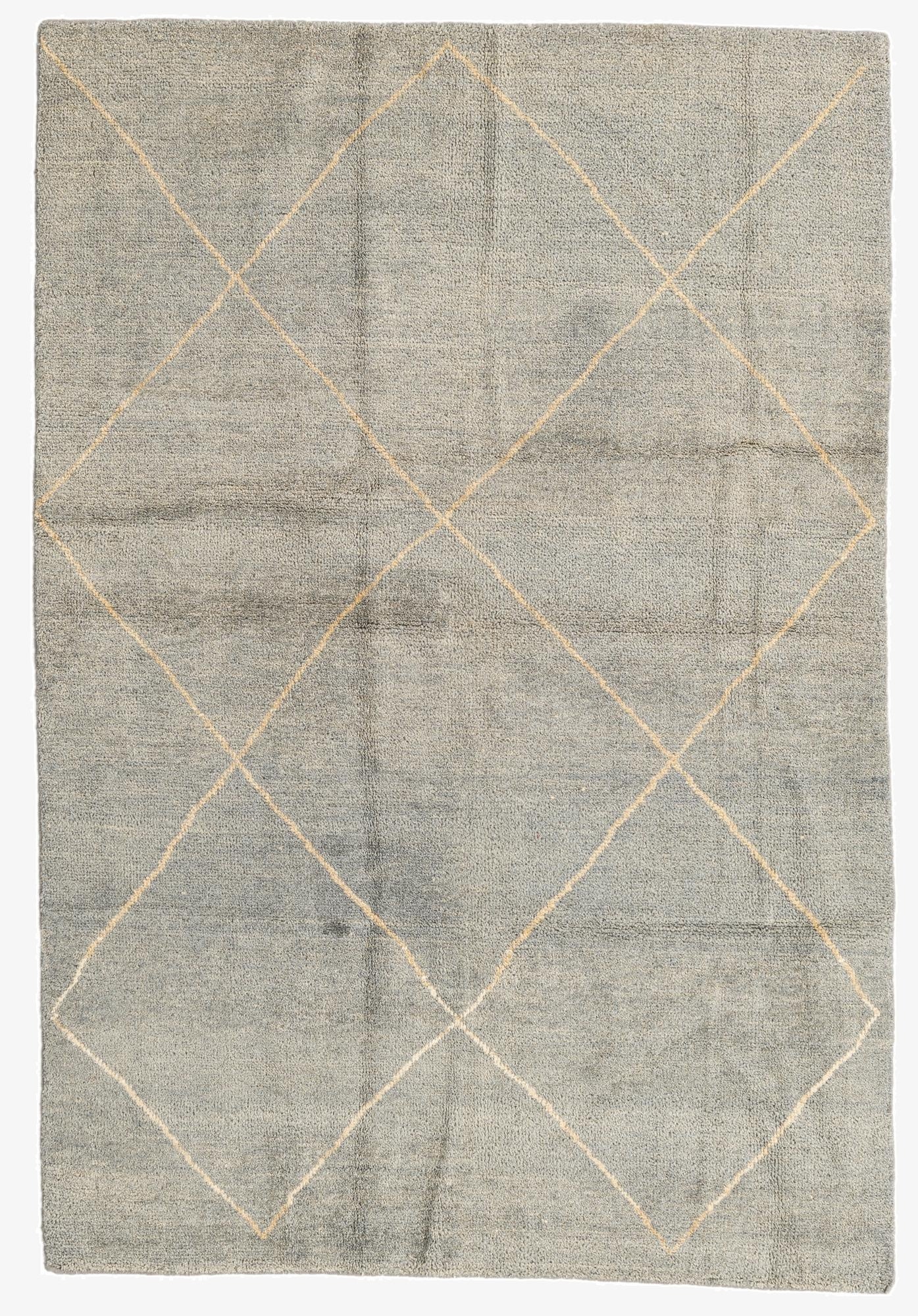4' 5 x 6' 7  Hand Knotted Moroccan Wool Rug