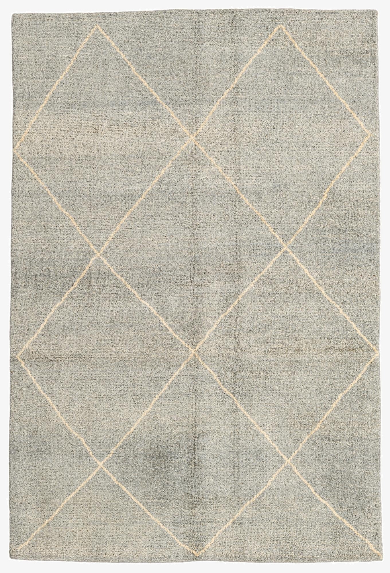 4' 6 x 6' 8  Hand Knotted Moroccan Wool Rug