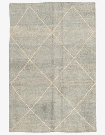 4' 6 x 6' 8 Hand Knotted Moroccan Wool Rug