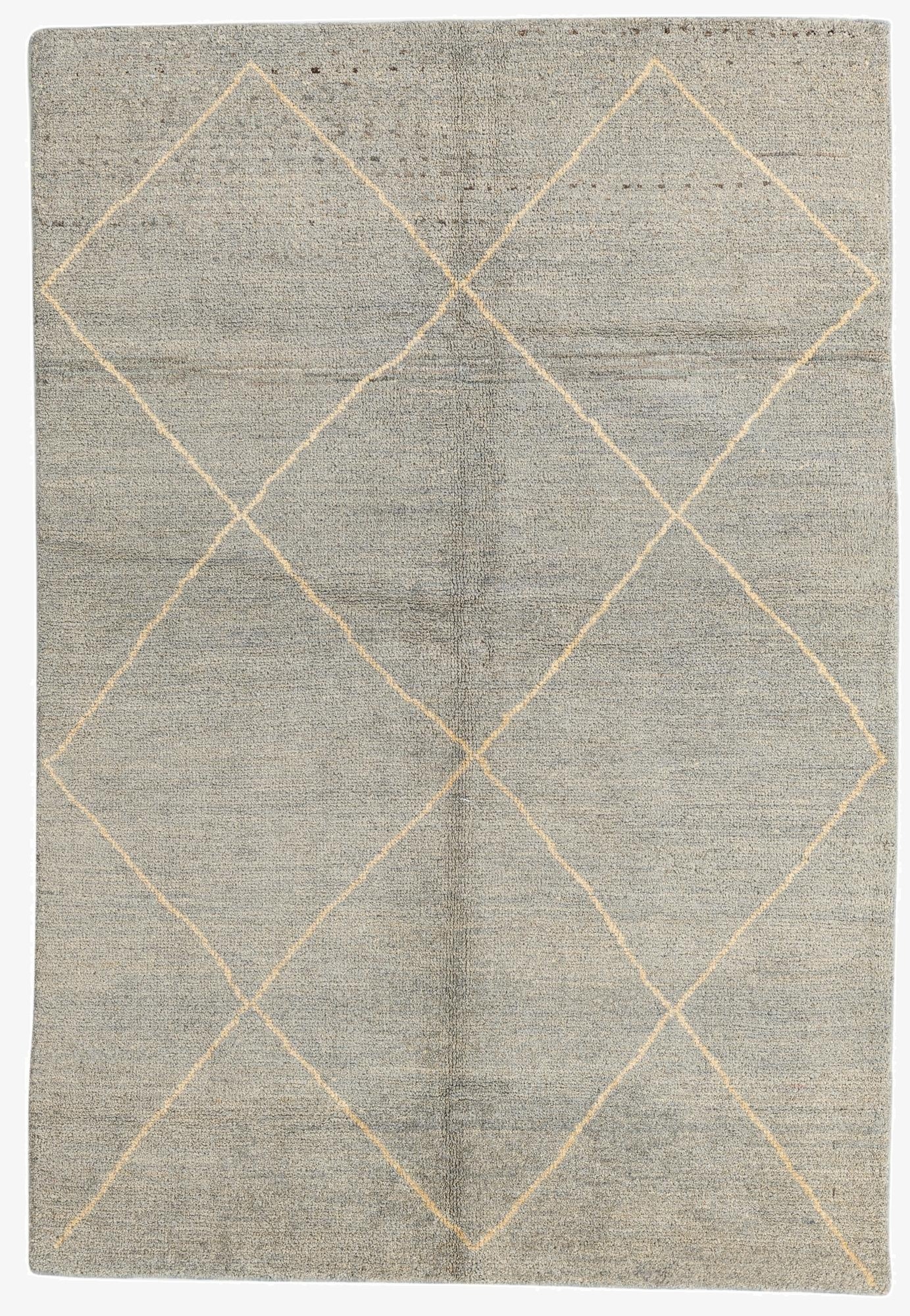 4' 7 x 6' 9  Hand Knotted Moroccan Wool Rug