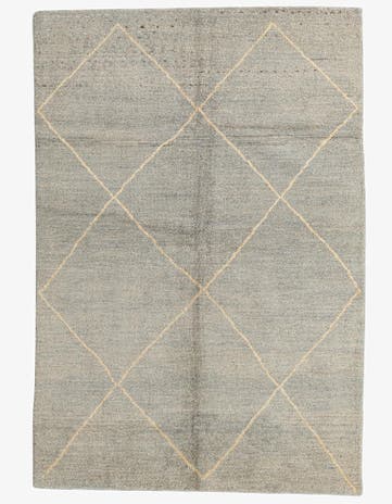4' 7 x 6' 9 Hand Knotted Moroccan Wool Rug