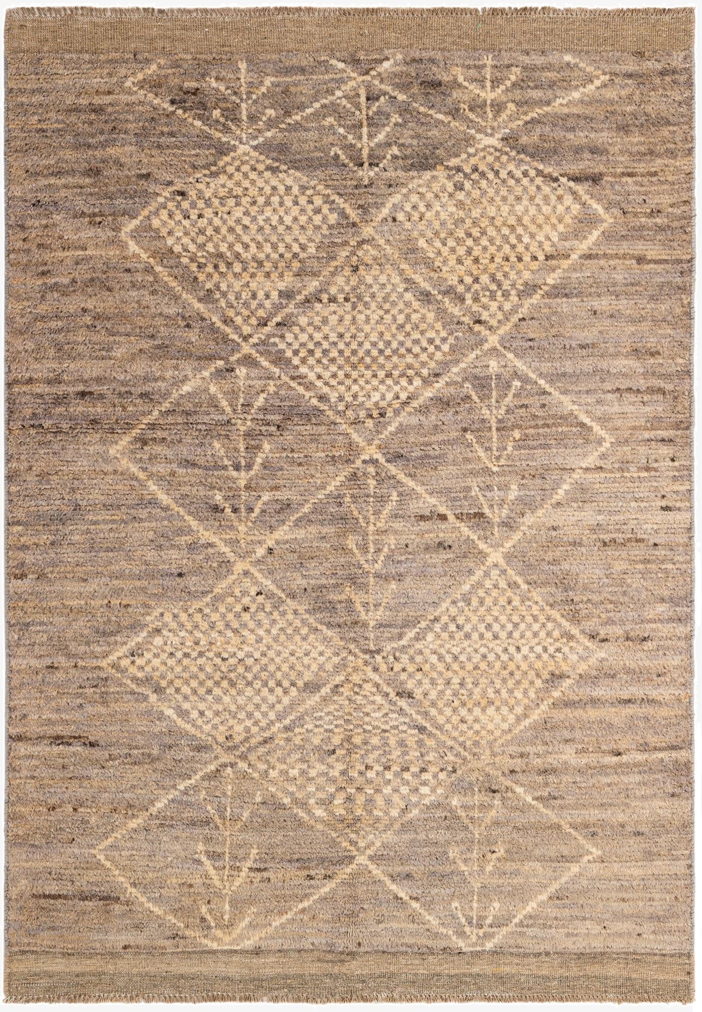 4' 8 x 6' 2  Hand Knotted Moroccan Wool Rug
