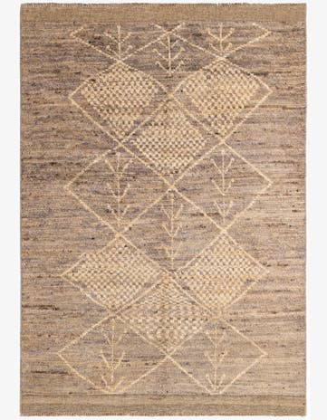 4' 8 x 6' 2 Hand Knotted Moroccan Wool Rug