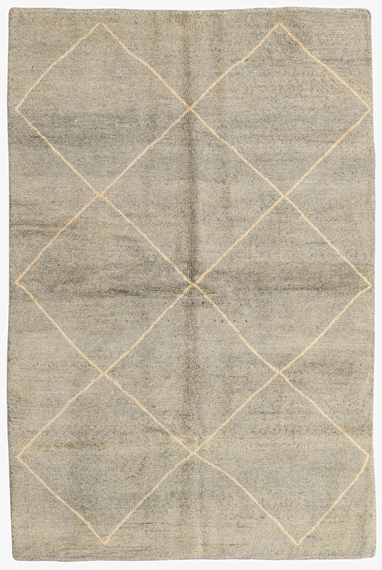 4' 7 x 6' 10  Hand Knotted Moroccan Wool Rug
