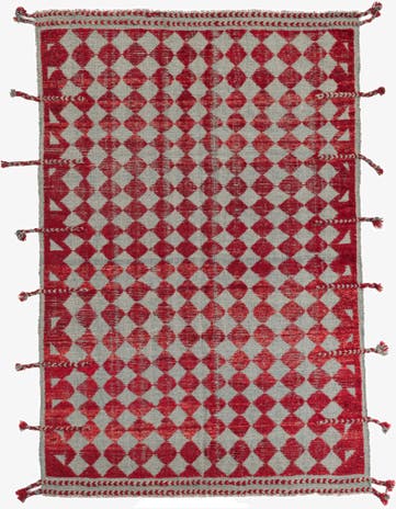 5' x 7' 4 Hand Knotted Moroccan Wool Rug