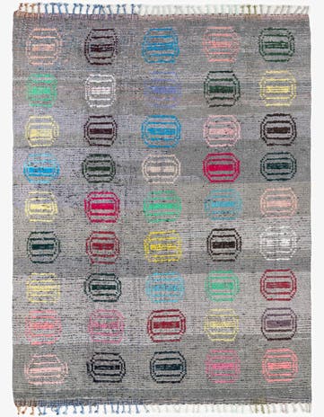 7' 9 x 10' 3 Hand Knotted Moroccan Wool Rug