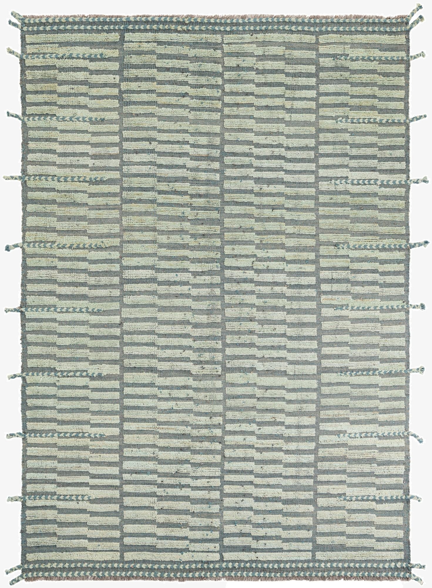 5' 9 x 8' 2  Hand Knotted Moroccan Wool Rug