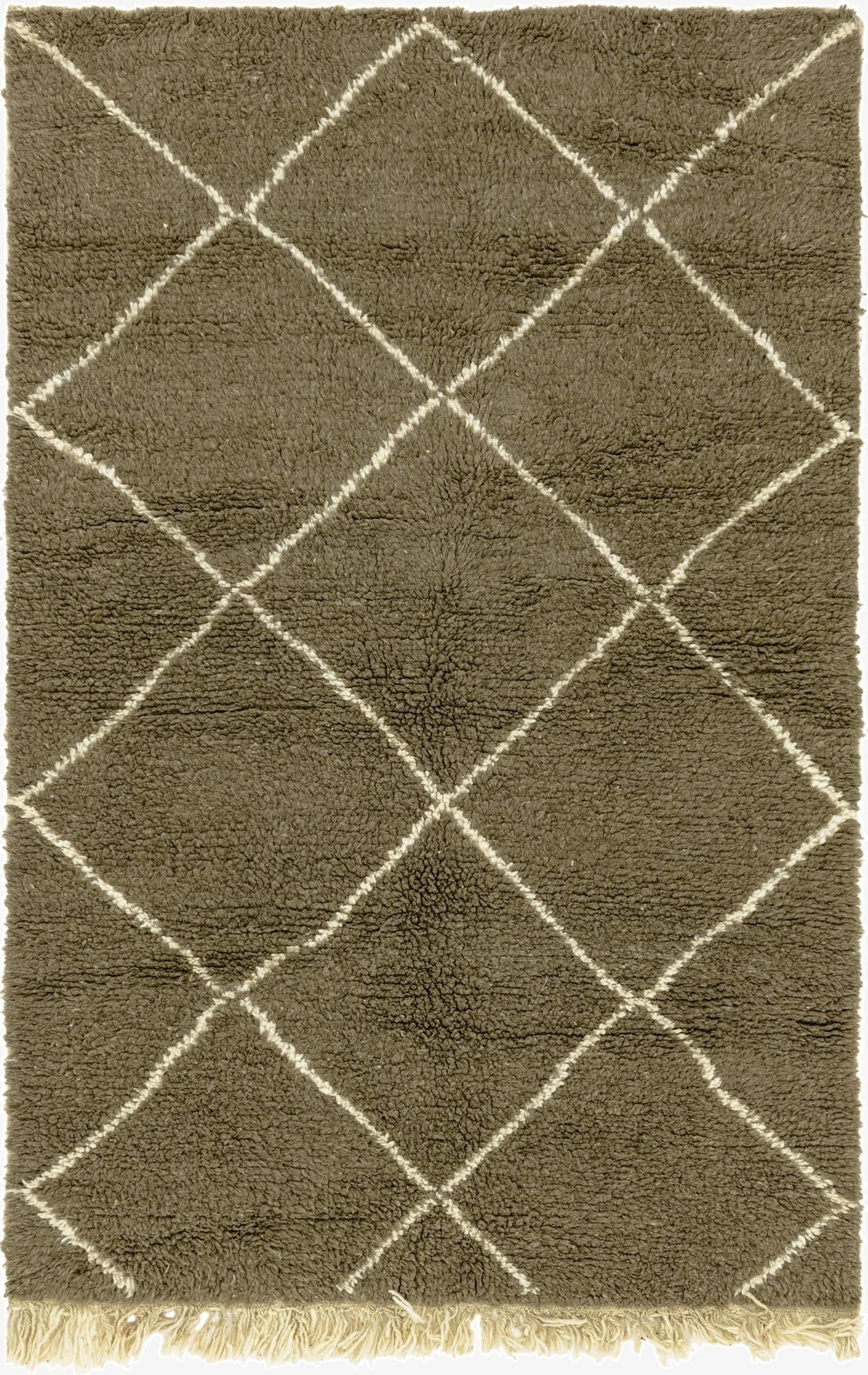 4' 9 x 7' 3  Hand Knotted Moroccan Wool Rug