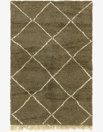 4' 9 x 7' 3 Hand Knotted Moroccan Wool Rug