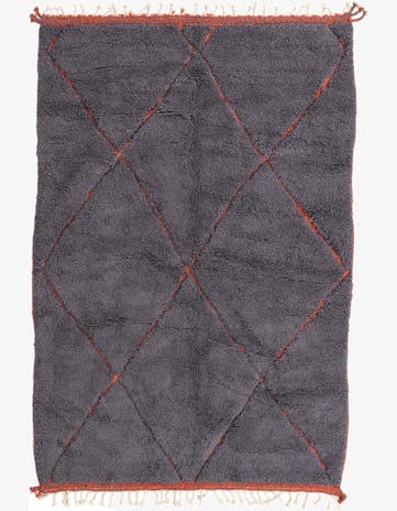 5' 4 x 8' 3 Hand Knotted Moroccan Wool Rug