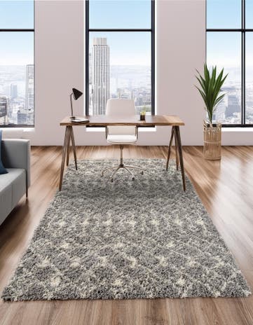 9' x 12' Moroccan Trellis Shag Rug