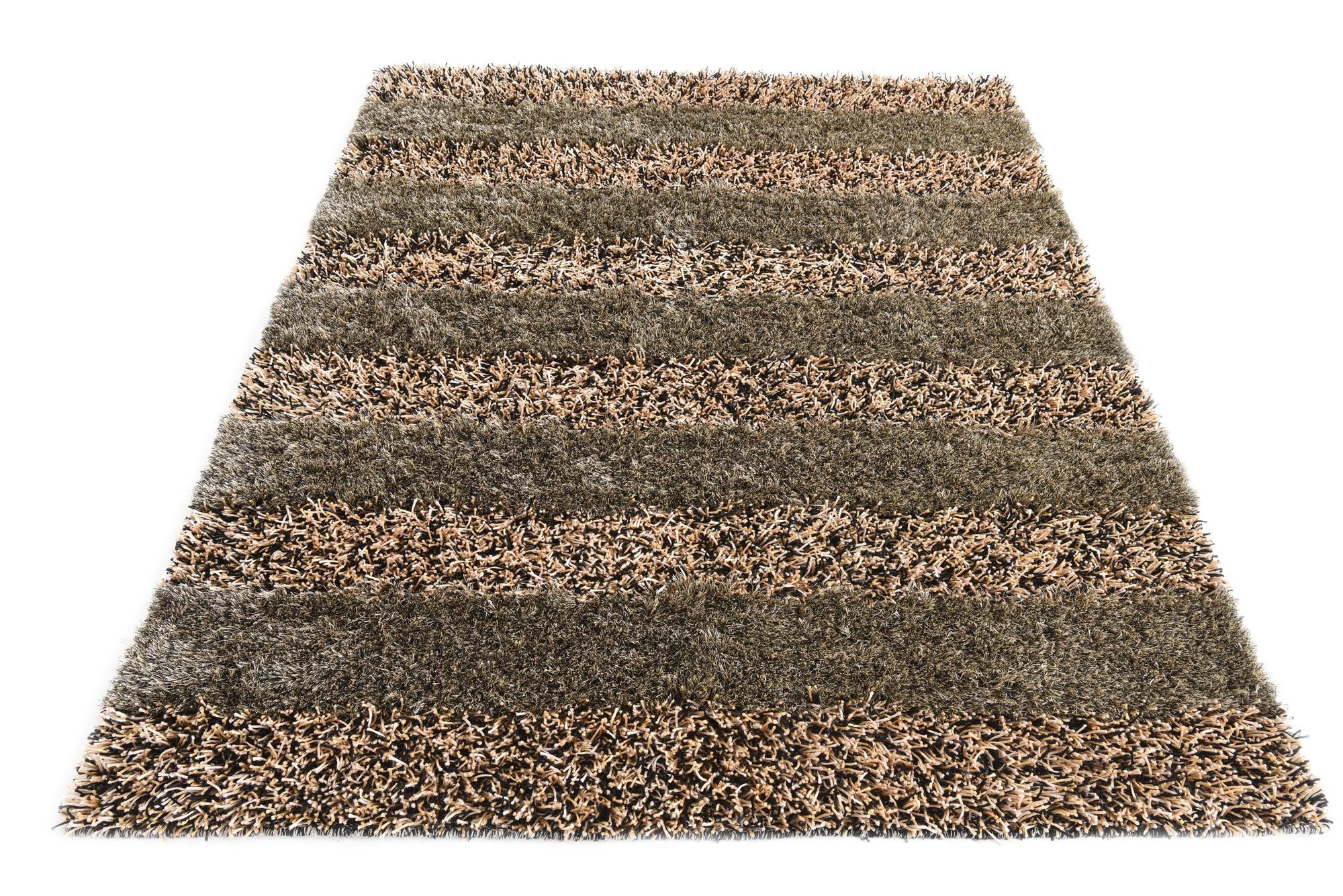 5' x 6' 7 Hand Knotted Multi-Tone Shag Rug