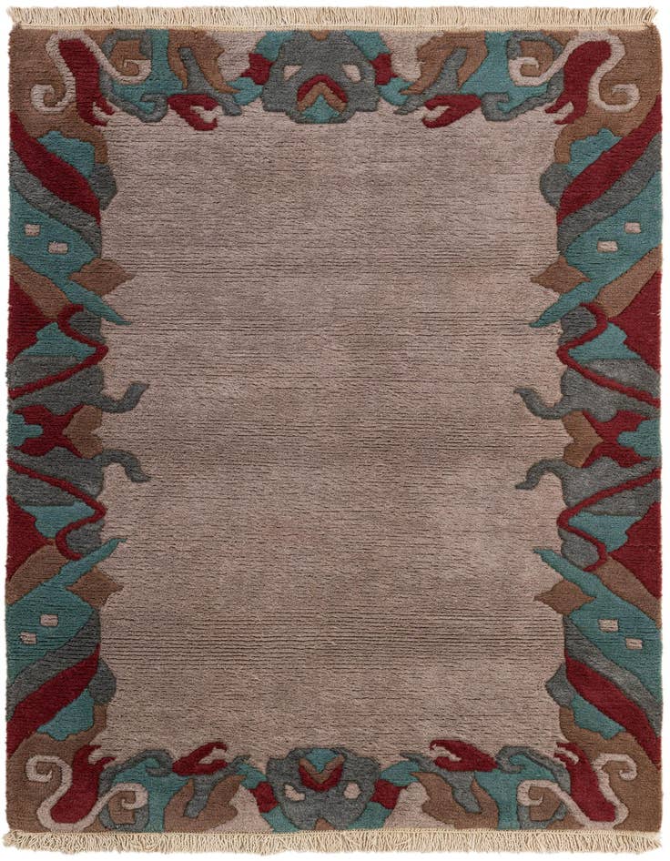 Detail image of 4' 2 x 6' 1 Hand Knotted Nepal Wool Rug