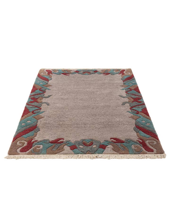 Detail image of 4' 2 x 5' 11 Hand Knotted Nepal Wool Rug
