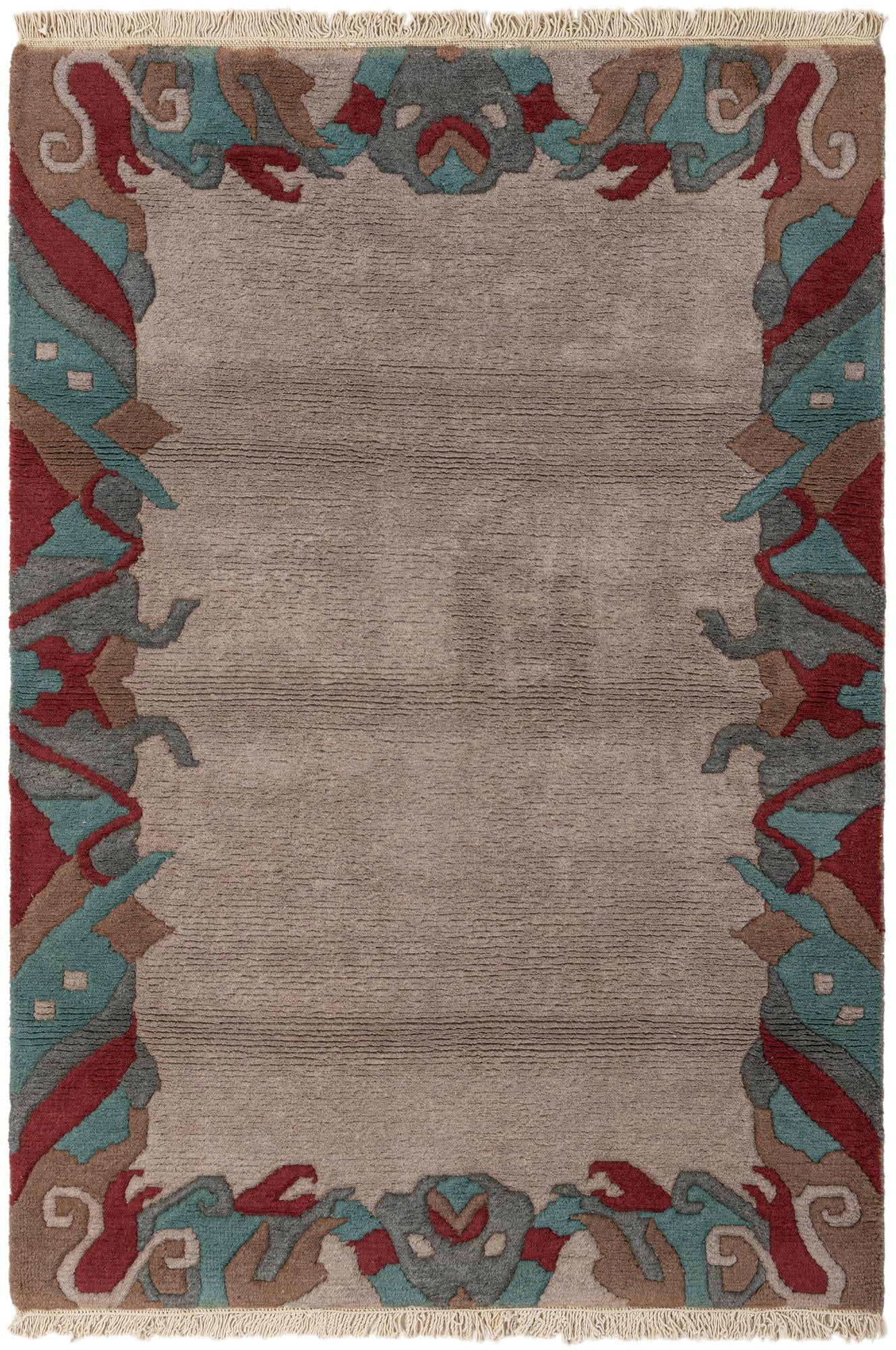 4' 2 x 5' 11 Hand Knotted Nepal Wool Rug